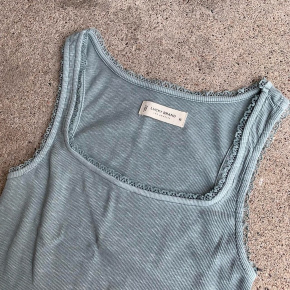 Sage Green Grunge Tank Top - Picture 2 of 7